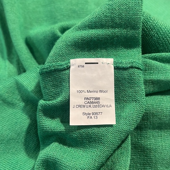 J. Crew Factory Charley 3/4 Sleeved Sweater. Green. 100% Merino Wool. Size XS. - Picture 6 of 6